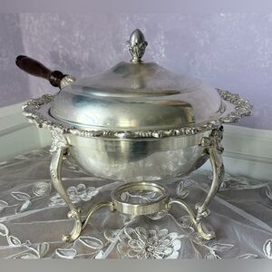 Elegant Silver Fondue Serveware Dish